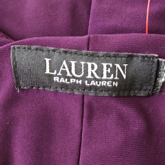 Lauren Ralph Lauren black label purple Faux Wrap Dress Womens medium stretch - Picture 3 of 3